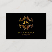 創造的で黒い金ゴールドの贅沢な専門の魅力的 名刺 (正面)