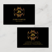 創造的で黒い金ゴールドの贅沢な専門の魅力的 名刺 (正面/裏面)
