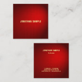 創造的で黒く赤いダマスク織のテンプレートの豪華なモダン スクエア名刺 (正面/裏面)