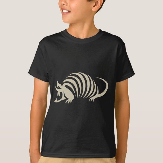 創造的なアルマジロのイラストレーション Tシャツ (正面)