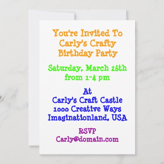 創造的なカップケーキの誕生日のパーティの招待状 招待状 (裏面)