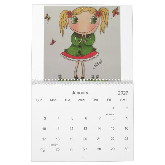 創造的なカレンダー カレンダー (1月 2027)
