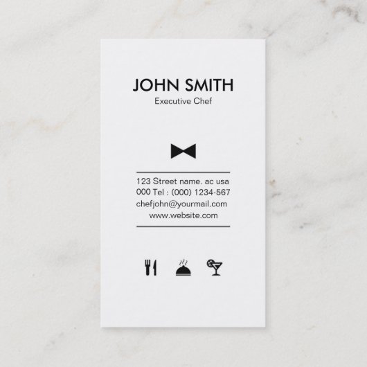 創造的なシェフの名刺 名刺 (裏面)