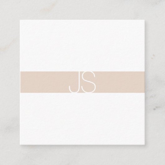 創造的なシンプル モダンなモノグラムのプロフェッショナル スクエア名刺 (正面)