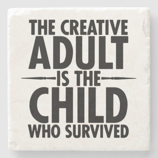 創造的なタイポグラフィのやる気を起こさせるな引用文 ストーンコースター (正面)