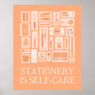 創造的なツール イラスト オレンジ ピーチ 自己ケア ポスター