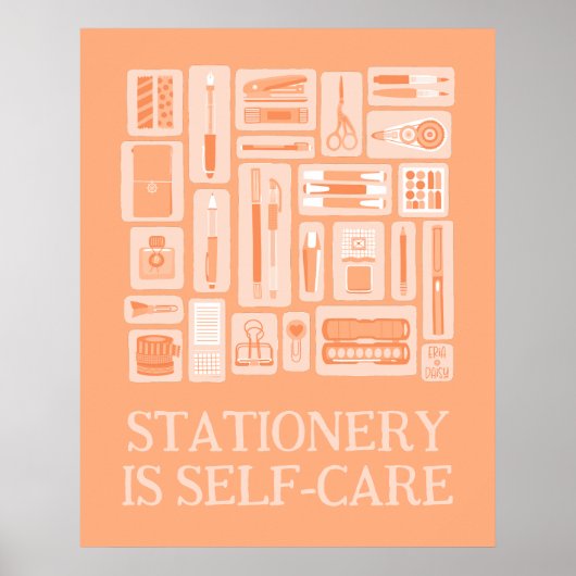 創造的なツール イラスト オレンジ ピーチ 自己ケア ポスター (正面)