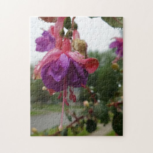 創造的なピンクのフクシアの花の写真ジグソーパズル ジグソーパズル (縦)