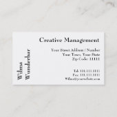 創造的なプロのための芸術およびインスピレーションの名刺 名刺 (裏面)