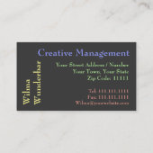 創造的なプロのための芸術およびインスピレーションの名刺 名刺 (裏面)