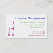 創造的なプロのための芸術およびインスピレーションの名刺 名刺 (裏面)