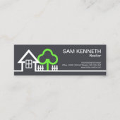 創造的なホワイトハウスの棒杭の囲いの不動産仲介業者 スキニー名刺 (正面)