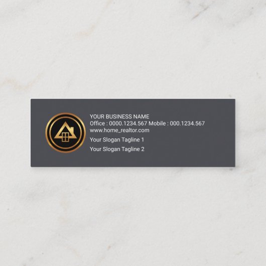 創造的なホワイトハウスの棒杭の囲いの不動産仲介業者 スキニー名刺 (裏面)