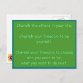 創造的なポストカード9 愛すべきもの / 緑 ポストカード (正面/裏面)