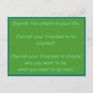 創造的なポストカード9 愛すべきもの / 緑 ポストカード