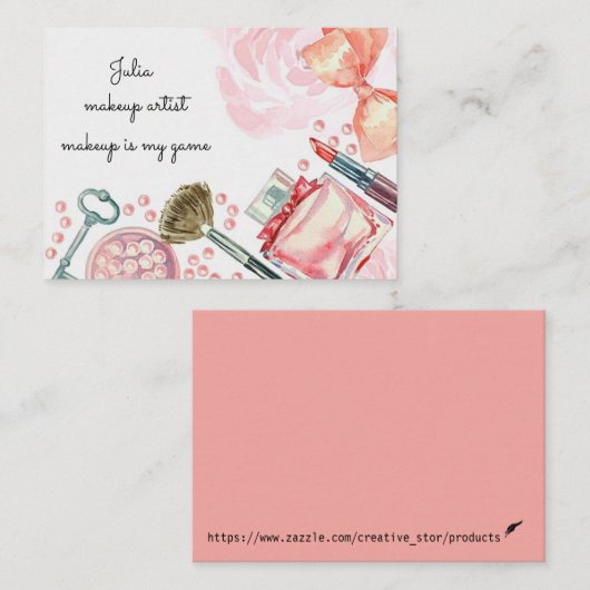 創造的なメーキャップアーティストの名刺 名刺 (正面/裏面)