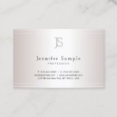 創造的なモノグラムのテンプレートのモダンな銀製のサロン 名刺 (正面)