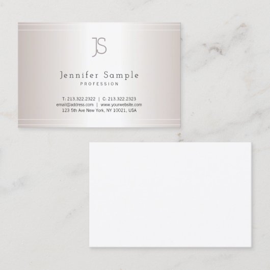 創造的なモノグラムのテンプレートのモダンな銀製のサロン 名刺 (正面/裏面)