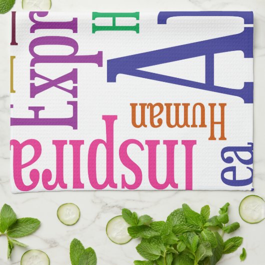 創造的な人の芸術およびインスピレーションの単語の雲 キッチンタオル (折り畳み)