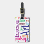 創造的な人の芸術およびインスピレーションの単語の雲 ラゲッジタグ (正面縦)