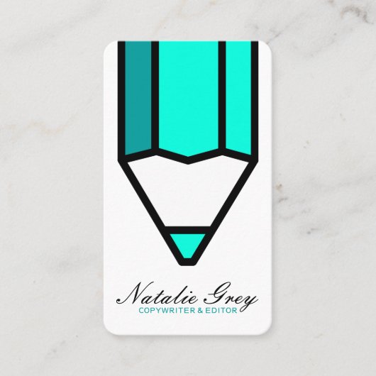 創造的な作家のコピーライターの編集者のモダンの鉛筆 名刺 (正面)
