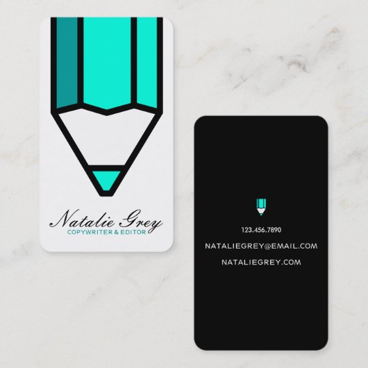 創造的な作家のコピーライターの編集者のモダンの鉛筆 名刺 (正面/裏面)