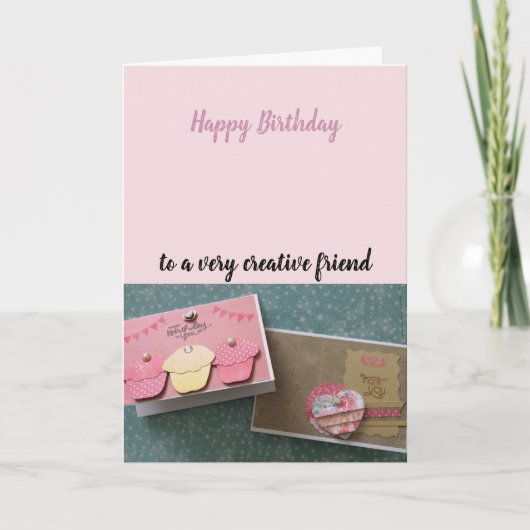 創造的な友人の誕生日の願い カード (正面)