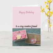 創造的な友人の誕生日の願い カード (黄色い花)