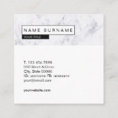 創造的な大理石の白い四角の名刺 スクエア名刺 (裏面)