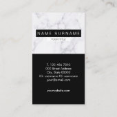 創造的な大理石の白黒の縦の名刺 名刺 (裏面)