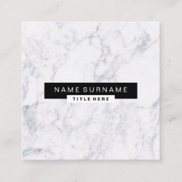 創造的な大理石の黒い及び白い四角の名刺 スクエア名刺