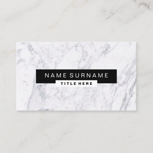 創造的な大理石の黒く及び白い名刺 名刺 (正面)