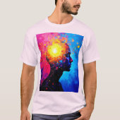 創造的な心の爆発アート Tシャツ (正面)