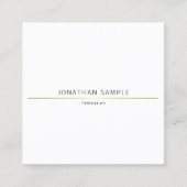 創造的な最小主義のデザインの金ゴールドの平野の贅沢 スクエア名刺 (正面)