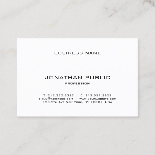 創造的な最小主義のモダンな平野のカッコいいのプロフェッショナル 名刺 (裏面)