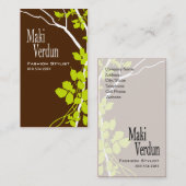 創造的な枝(ファッションのスタイリスト) 名刺 (正面/裏面)