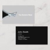 創造的な灰色によってファスナーを絞めるプロフェッショナル 名刺 (正面/裏面)