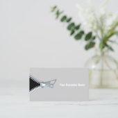 創造的な灰色によってファスナーを絞めるプロフェッショナル 名刺 (スタンド正面)