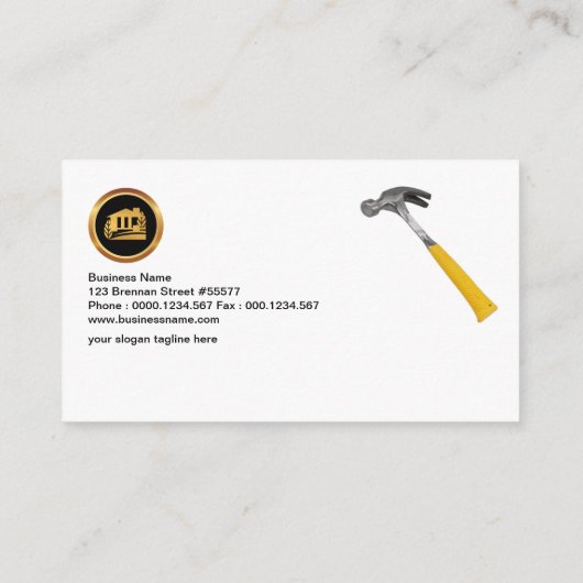 創造的な煉瓦積みおよびプラスター建築 名刺 (裏面)