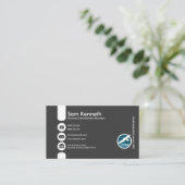 創造的な特大ボタンの事業開発Mgr 名刺 (スタンド正面)