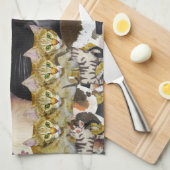創造的な猫の台所タオル キッチンタオル (四つ折り)