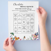 創造的な発見！ゲストのための ブライダルシャワービンゴ！ チラシ (手)