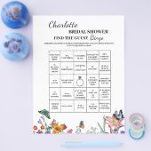 創造的な発見！ゲストのための ブライダルシャワービンゴ！ チラシ (シングル)