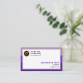 創造的な紫色の優雅の議長CEOのボーダー 名刺 (スタンド正面)