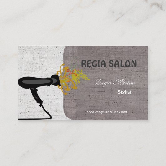 創造的な花いっぱいの渦巻の毛の打撃のドライヤーのスタイリスト 予約カード (正面)