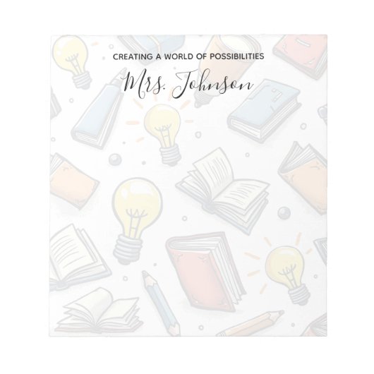 創造的な落書きパターン教師感謝 ノートパッド (正面)