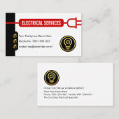 創造的な赤のパワープラグライン回路 名刺 (正面/裏面)