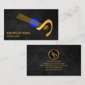 創造的な金ゴールドのギターのスタイリッシュな灰色のグランジなミュージシャン 名刺 (正面/裏面)