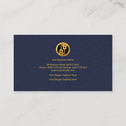 創造的な金ゴールドのピアノ鍵は音符を浮彫りにします 名刺 (裏面)