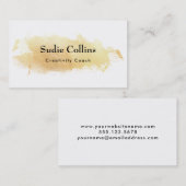 創造的な金ゴールドの水彩画ブラシストローク 名刺 (正面/裏面)